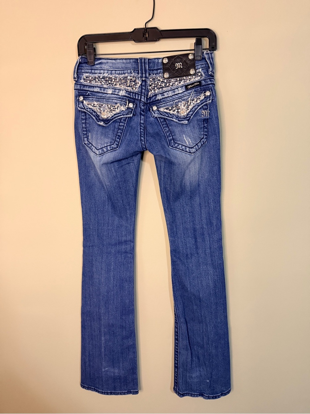 Gorgeous Vintage Y2K Miss Me Boot Jeans With Embellished Pockets 34” Inseam